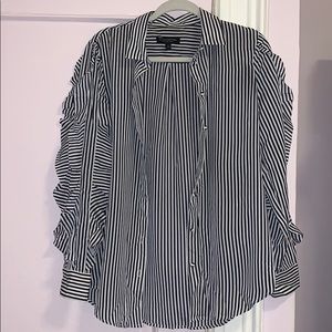 Banana Republic striped ruffle Dillon blouse